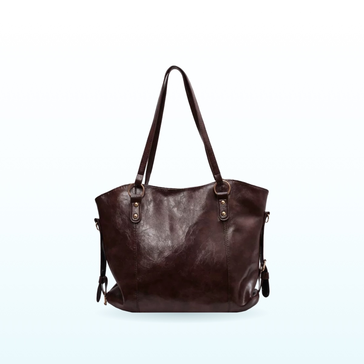 Dark brown vintage shoulder tote bag – EB36