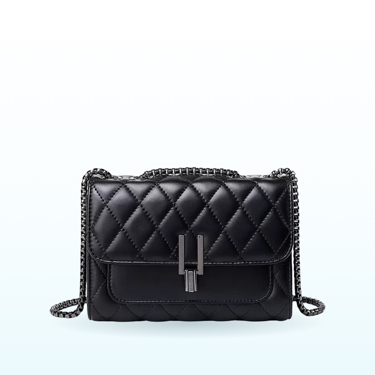 Black quilted chain shoulder bag – EB42