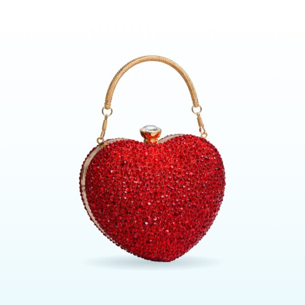Red heart-shaped rhinestone clutch bag – EB62